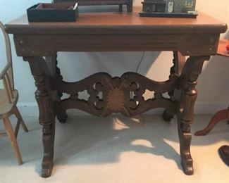 Unique Library Table with Metal Trim