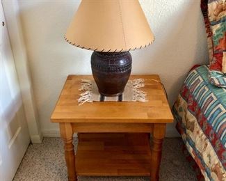 2-Tier Solid Wood Side Table - $30