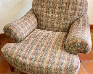 -- 2 Matching Thomasville Upholstered Easy Chairs w/Wood Legs - $100 EACH 
(42W 39D)