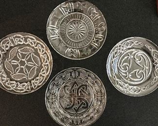 We have two of each pattern. $20 each. The Celtic Knot Accent Plates were made for four years. Each year had a different design. I am delighted to be able to offer one set of the Liam Knot Accent Plates.
2002 - Celtic Spiral Knot Accent Plates - 1st Edition
2003 - Celtic Fionn's Knot Accent Plates - 2nd Edition
2004 - Celtic Aiden's Knot Accent Plates - 3rd Edition
2005 - Celtic Liam's Accent Plates - 4th Edition 