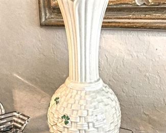 Beleek flower vase with clovers