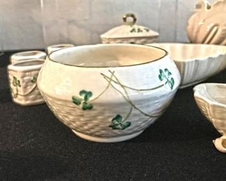 Beleek pottery Shamrock open sugar $10