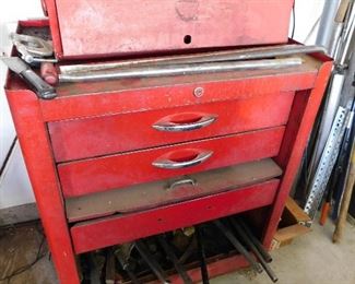Really old snap-on tool box. But the drawers still function perfectly. The bottom drawer had at least 100lbs of tools in it. Still opened, did not bend!