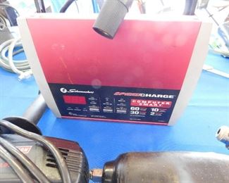 Schumacher Model WM-6000A, 60amp start, 30amp rapid charge, 10amp regular charge, 2amp trickle.