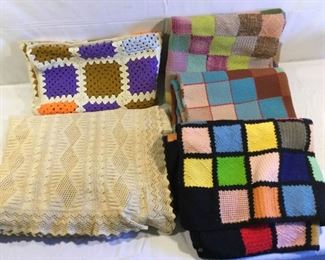 Handmade Vintage Blankets & Throws 5 Piece https://ctbids.com/#!/description/share/209433