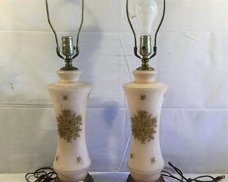 1950 Boudoir Style Glass Lamps Vintage 2 Piece https://ctbids.com/#!/description/share/209770