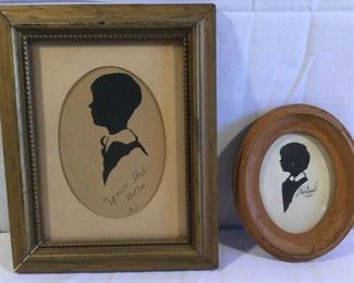 Vintage 1933 & 1961 Silhouette Art 2 Piece          https://ctbids.com/#!/description/share/209441