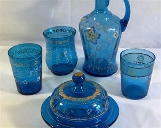 Hand-painted Blue Glassware Set (6Pcs) https://ctbids.com/#!/description/share/209650