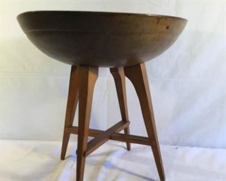 Antique Wood Dough Bowl on Legs https://ctbids.com/#!/description/share/209777