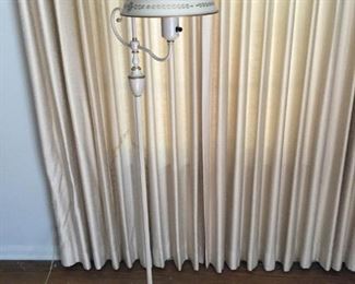 Vintage Toleware Floor Lamp with Milk Glass Globe #1 https://ctbids.com/#!/description/share/209782