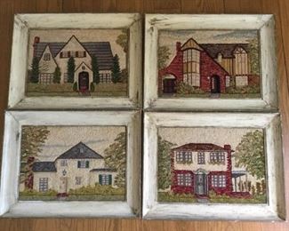 Vintage 1945-1946 Needlework Tapestries of Real Homes by Ella A Myers (4Pcs) https://ctbids.com/#!/description/share/209466