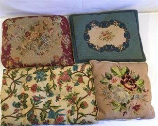 Antique & Vintage Needlepoint & Embroidery Pillows 4 Piece https://ctbids.com/#!/description/share/209471