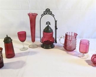 Vintage Red Glass Collection 10 Piece  https://ctbids.com/#!/description/share/209662