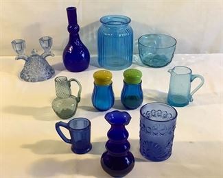 Blue Glass Collection (11 Pcs)    https://ctbids.com/#!/description/share/209793