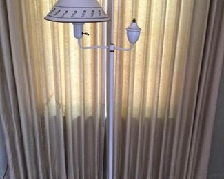 Vintage Toleware Floor Lamp with Milk Glass Globe #2 https://ctbids.com/#!/description/share/209729