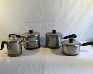 Revere Ware Cookware Copper Clad Stainless Steel 4 Pieces https://ctbids.com/#!/description/share/209728