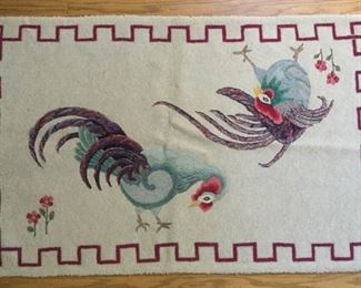 Handmade Vintage Rooster Rug https://ctbids.com/#!/description/share/209615