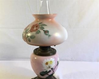 Vintage Floral Hurricane Lamp with original wiring   https://ctbids.com/#!/description/share/209682