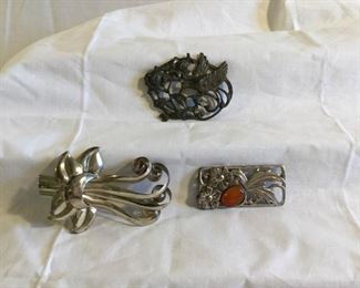 Art Nouveau Style Sterling Brooches 3 Pieces https://ctbids.com/#!/description/share/209746