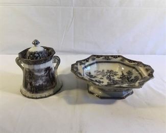 Antique Purple Transferware Wedgwood Ironstone 3 Piece https://ctbids.com/#!/description/share/209690