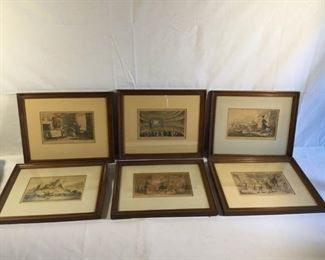 Antique Hand Colored Etching Dr. Syntax by Thomas Rowlandson 6 Pieces https://ctbids.com/#!/description/share/209693