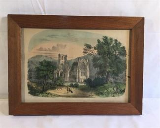 Antique 1872 Currier and Ives Lithograph Melrose Abbey           https://ctbids.com/#!/description/share/209694