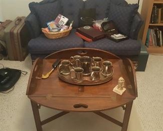 BUTLERS TABLE & HIDE-A-BED LOVESEAT SOFA