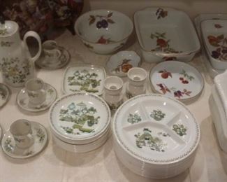 F/F NORWAY CHINA, EVESHAM, WHITE TUREEN, GERMAN TEA SET
