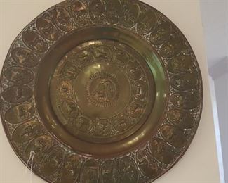 LARGE ANTIQUE BRASS TRAY