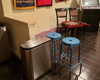 62 Stool and Trash Can