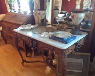 Marble top writing table