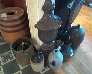 Pair Wedgwood barrels or casks, jugs, pair of half urns