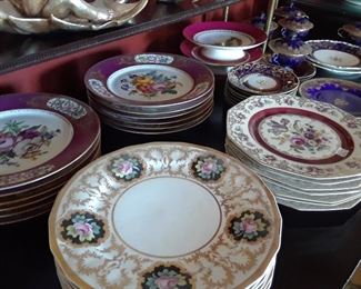 Buffet plates by several European makers