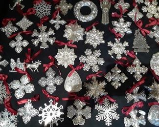 Mid size sterling snowflake ornaments from Danny's collection