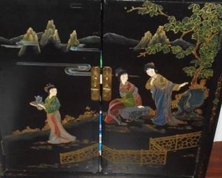 Oriental inlay cabinet 24 x 30 x 12 
