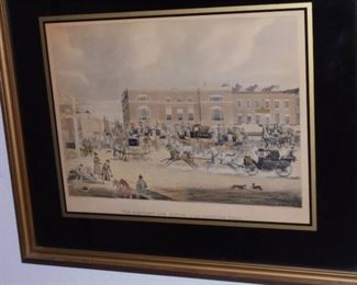 Matted & framed 'The Elephant & Castle on the Brighton Rd. England