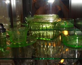 Green depression glass