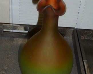 Green/gold/orange vase