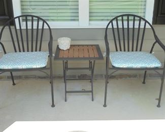 2 porch chairs & table