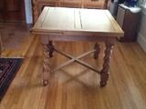 Oak Draw-Leaf Dining Table with Barley Twist Legs and Cross-Stays  c. 1930