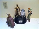 Star Wars Action Figures (Dewback and Sandtrooper, C3P0/R2D2 musical coin bank, Luke Skywalker and Yoda)