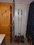 Elite Wooden Cross Country Skis, Poles, & Boots.