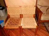 basket weave seat and back - 2 occasional chairs.