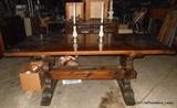 Sprague and Carleton Dining Table - Knotty Pine, Dark Stain.