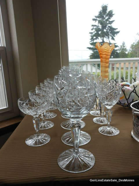 Vintage Lead Crystal Glasses Made In Hungry for the American Cut Crystal Corp. Pattern: Barbara