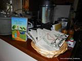 Sunday - Saturday Embroidered Dish Towels, Seattle Momma Cookbook, VitaMix 5000 (in the background)
