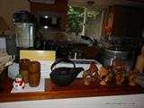 Salt & Pepper Shakers, Japanese Cast Iron Teapot, African Inspired Napkin Rings.