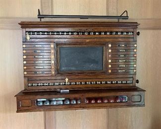 Antique pool room score board