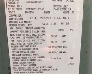 RUUD 13AJA60A01757 Compressor 2011 model