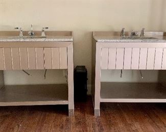 Pair of Baker Bathroom Vanities with Kallista Sinks & Faucets - Sold as Pair